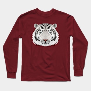 White Tiger Low Poly Art Long Sleeve T-Shirt